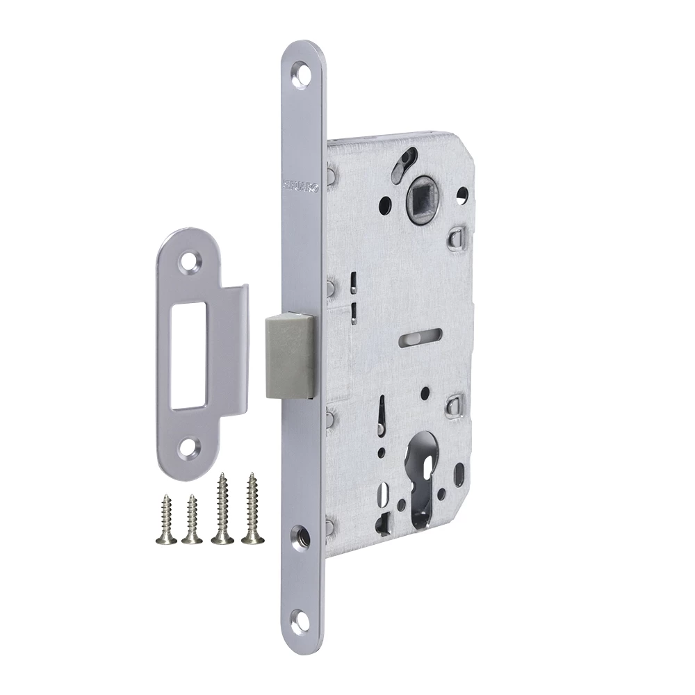 Фото Корпус врезного замка c защёлкой PLASTP85C-50 (P85C-50) SSC сатинированный хром