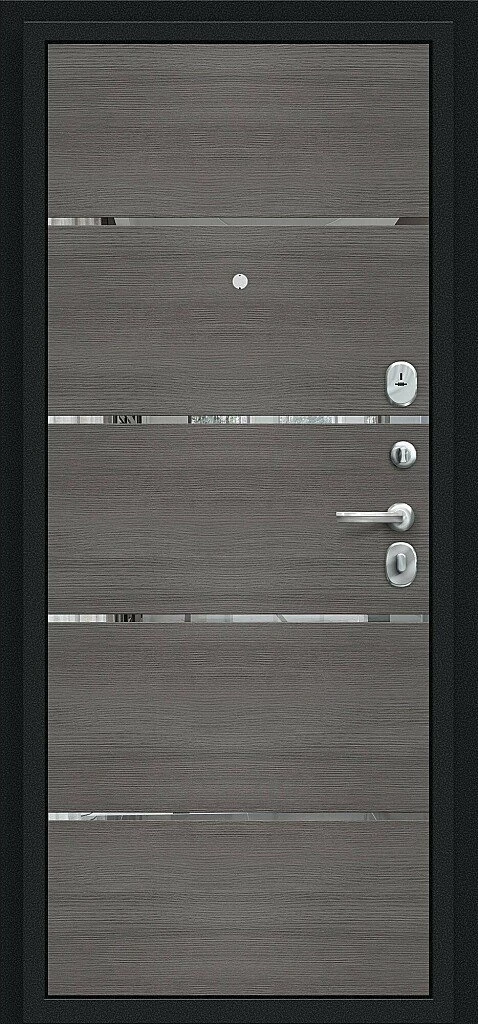 Входная дверь Лайн Букле черное/Grey Melinga BR5021
