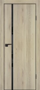 Межкомнатная дверь P-22  кромка ABS черная c 4-х ст. Дуб молочный