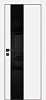 Межкомнатная дверь PX-6 черная кромка с 4-х ст. Белый матовый